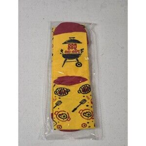 BBQ and Naps Novelty Socks Unisex Men Women Yellow Funny Grill Gift NEW